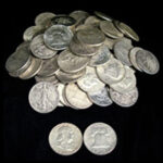a stack of silver coins