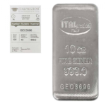 A silver bar with the price of it is $ 9 9. 0