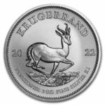 A silver coin with an antelope on it